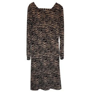 LOFT Zebra Print Long Sleeve Dress size 0